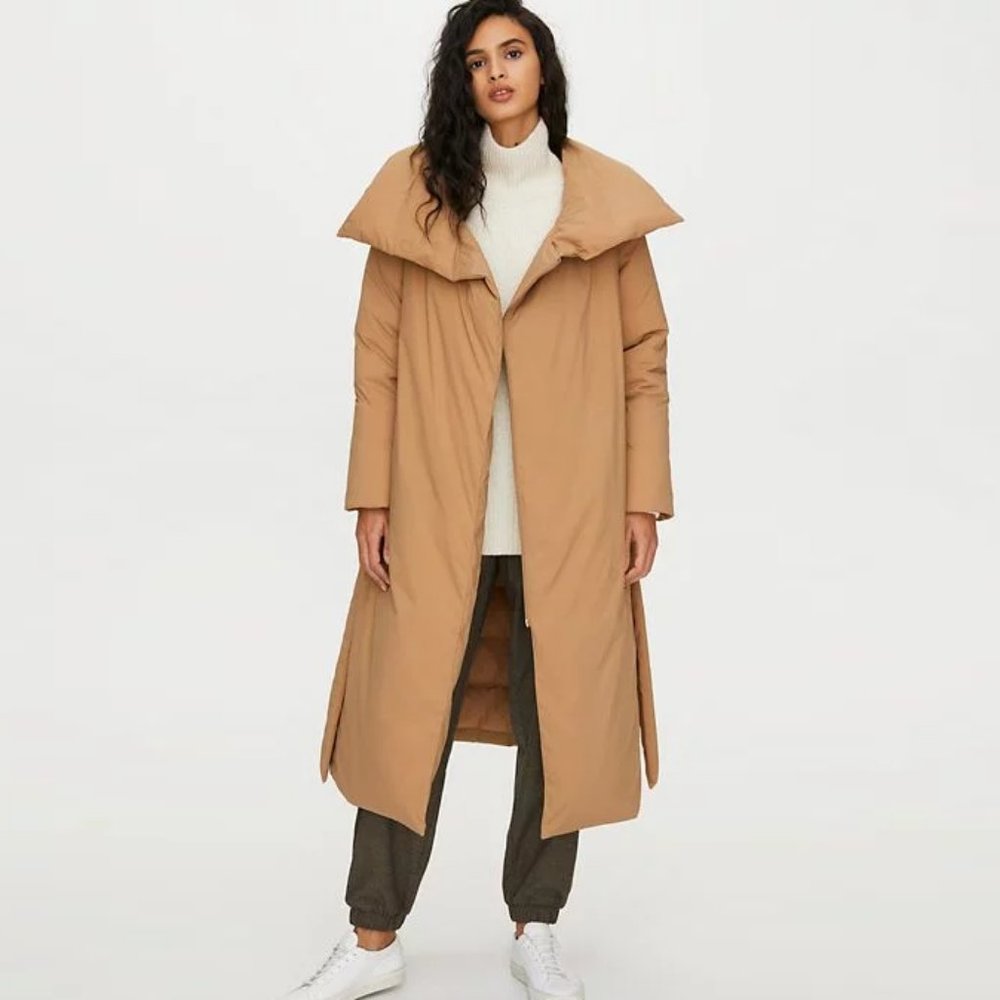The Group by Babaton Heavenly Puffer  |  Long Aritzia Camel Puffer